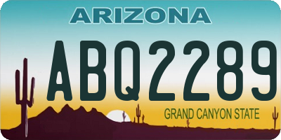 AZ license plate ABQ2289