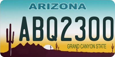 AZ license plate ABQ2300