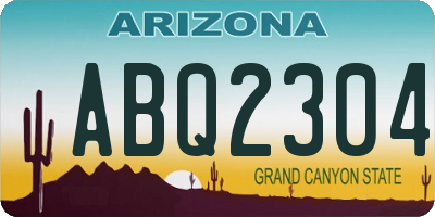 AZ license plate ABQ2304