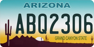 AZ license plate ABQ2306