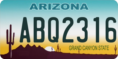 AZ license plate ABQ2316