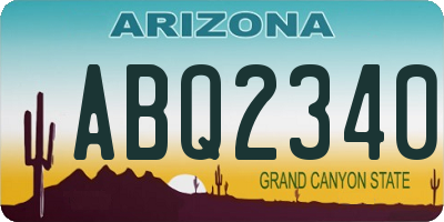 AZ license plate ABQ2340