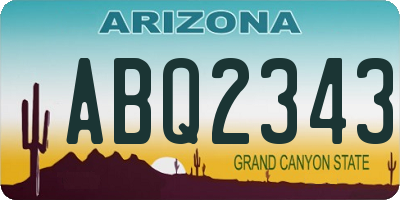 AZ license plate ABQ2343