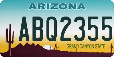 AZ license plate ABQ2355