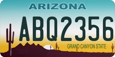 AZ license plate ABQ2356