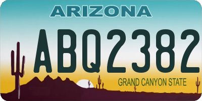 AZ license plate ABQ2382