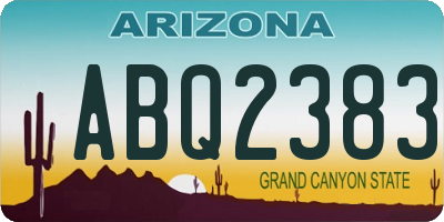 AZ license plate ABQ2383