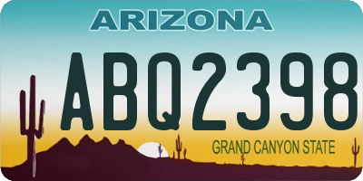 AZ license plate ABQ2398