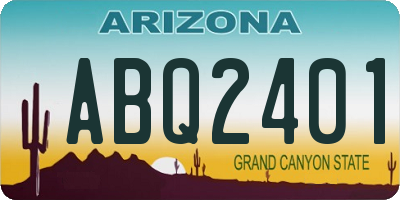 AZ license plate ABQ2401
