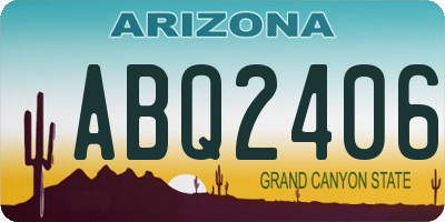 AZ license plate ABQ2406