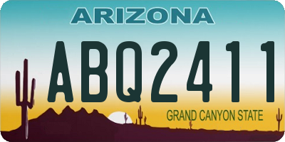 AZ license plate ABQ2411