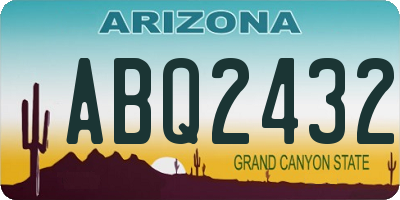 AZ license plate ABQ2432