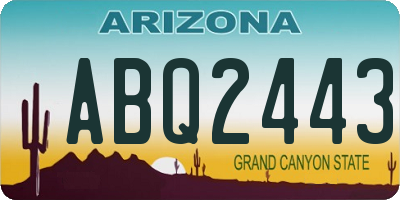AZ license plate ABQ2443