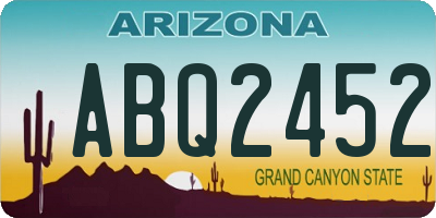 AZ license plate ABQ2452