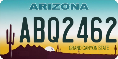 AZ license plate ABQ2462