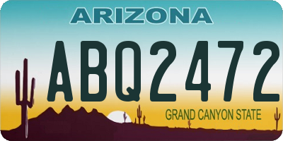 AZ license plate ABQ2472