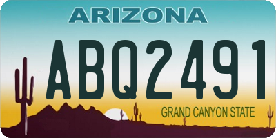 AZ license plate ABQ2491