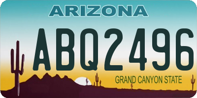 AZ license plate ABQ2496