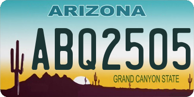 AZ license plate ABQ2505