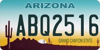 AZ license plate ABQ2516