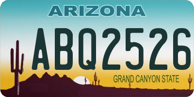 AZ license plate ABQ2526