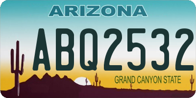 AZ license plate ABQ2532