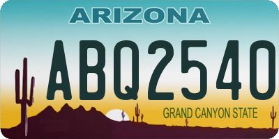 AZ license plate ABQ2540
