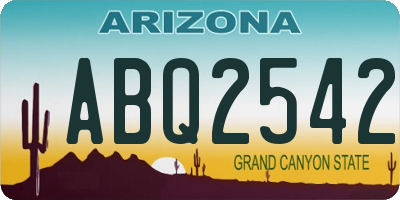 AZ license plate ABQ2542