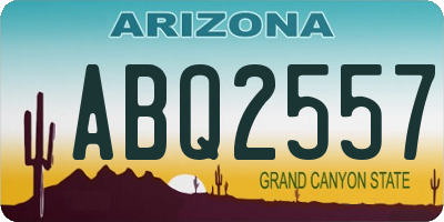 AZ license plate ABQ2557