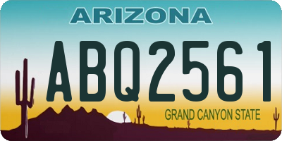 AZ license plate ABQ2561