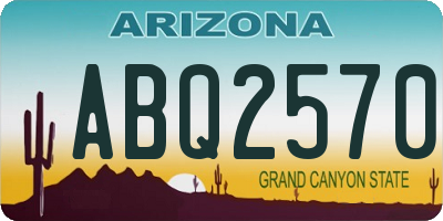 AZ license plate ABQ2570