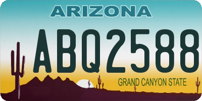 AZ license plate ABQ2588