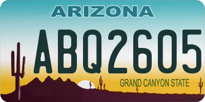 AZ license plate ABQ2605