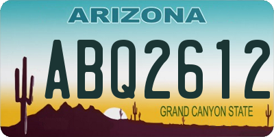 AZ license plate ABQ2612