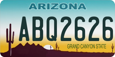 AZ license plate ABQ2626