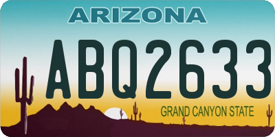 AZ license plate ABQ2633
