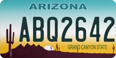 AZ license plate ABQ2642
