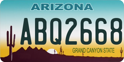 AZ license plate ABQ2668