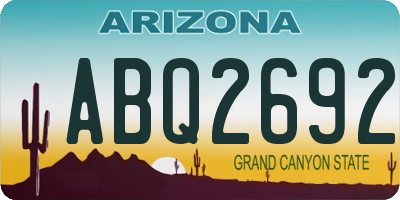 AZ license plate ABQ2692