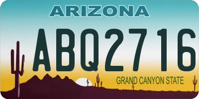 AZ license plate ABQ2716