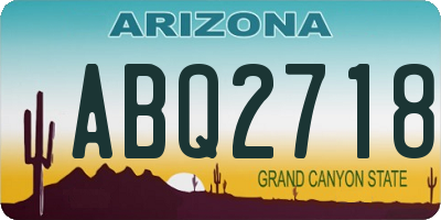 AZ license plate ABQ2718