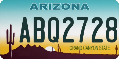 AZ license plate ABQ2728