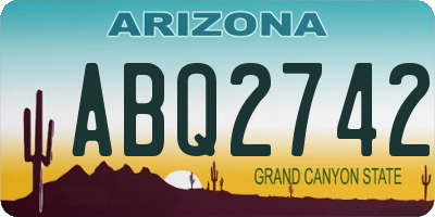 AZ license plate ABQ2742