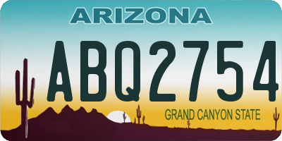 AZ license plate ABQ2754