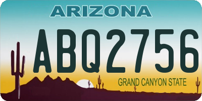 AZ license plate ABQ2756