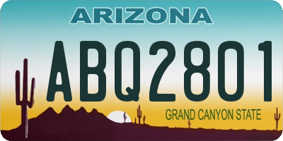 AZ license plate ABQ2801