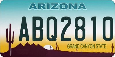 AZ license plate ABQ2810