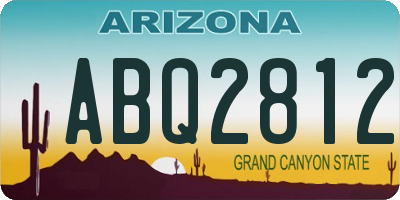 AZ license plate ABQ2812