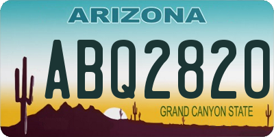 AZ license plate ABQ2820