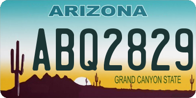 AZ license plate ABQ2829